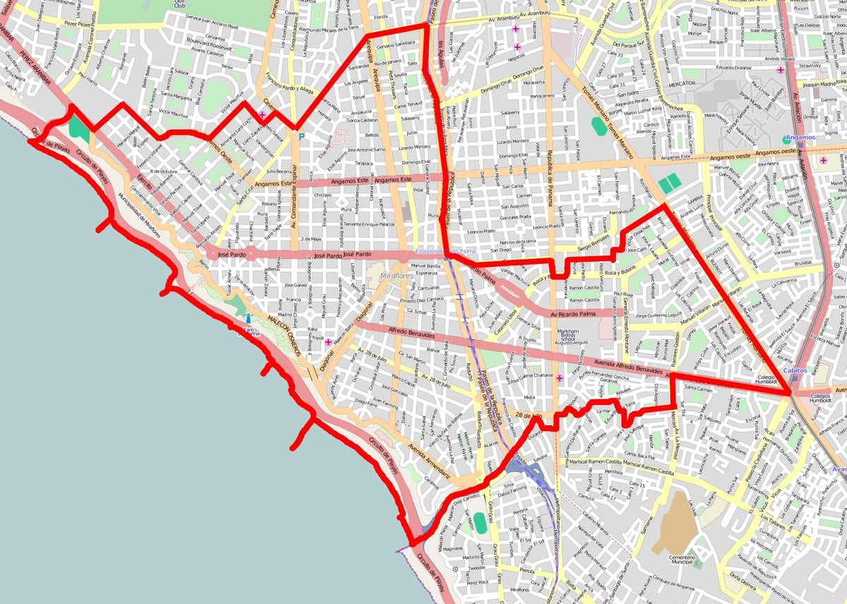 লিমা miraflores মানচিত্র