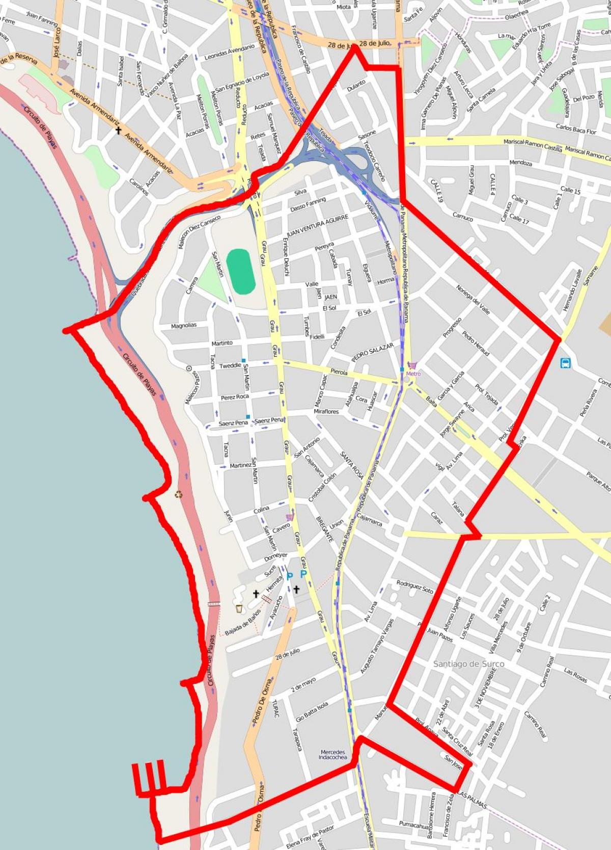 মানচিত্র barranco লিমা
