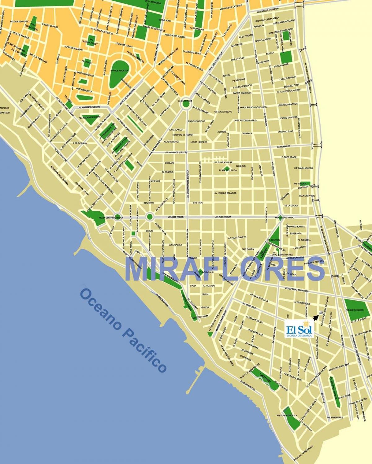 miraflores লিমা মানচিত্র