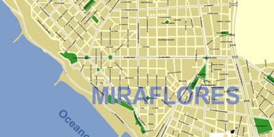 মানচিত্র এর miraflores লিমা, পেরু